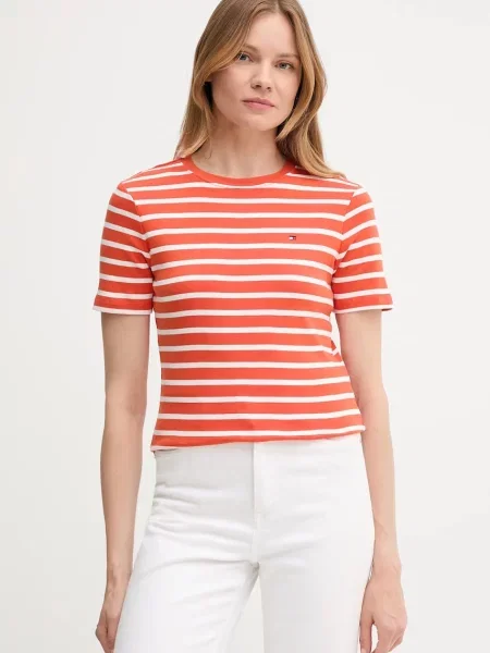 Tommy Hilfiger kratka majica oranžna
