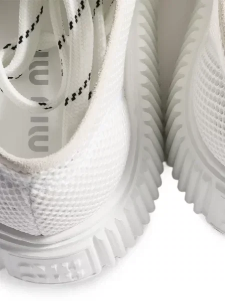 Sneakerși Miu Miu plasă alb