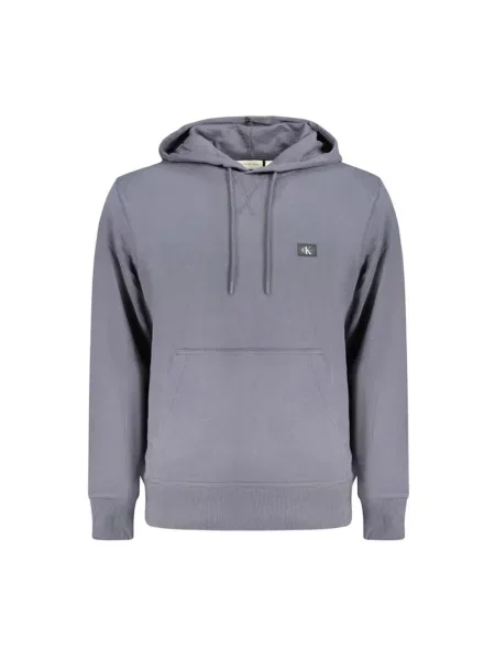 Bluza z kapturem Calvin Klein Jeans z kapturem niebieska
