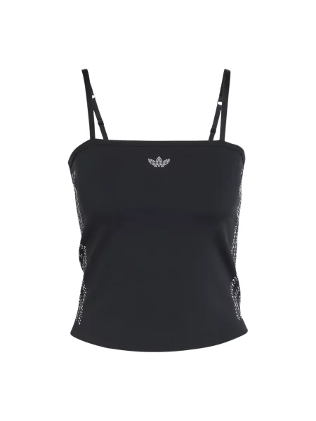 Top sportowy Adidas Originals z perełkami czarny