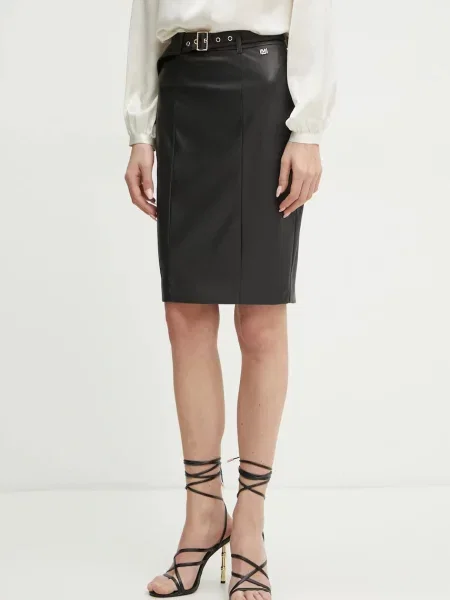 Mała mały spódnica mini Marciano Guess ze skóry ekologicznej czarna