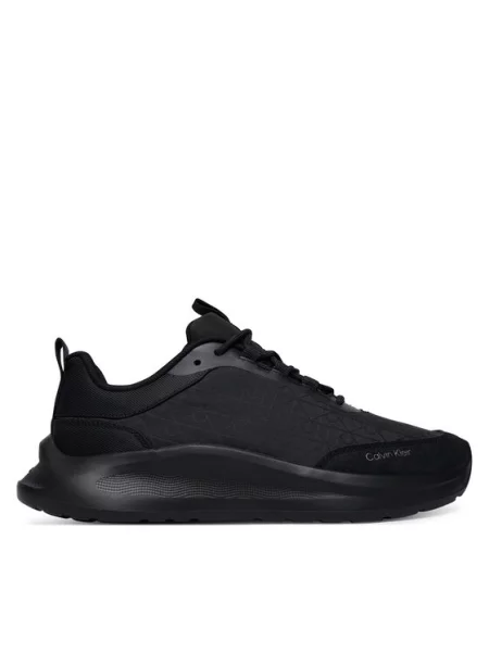 Calvin Klein Sneakersy Light Eva Runn Laceup Aop Čierna biela