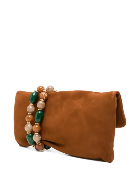 Clutch Jimmy Choo περιδέραιο καφέ