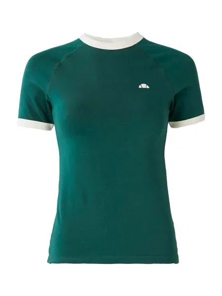 ELLESSE Tricou Etchemin verde închis alb