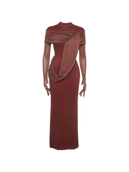 Rochie maxi Chats By C.dam drapată roșu