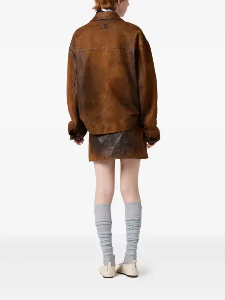 Geanta de piele Miu Miu maro