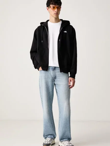 The North Face mikina na s kapucňou pánska s bavlnou Essential čierna