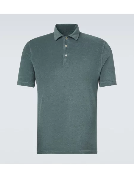 Polo Fedeli din material terry verde