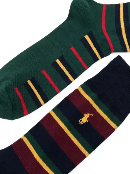 Vunena prugasta majica Polo Ralph Lauren s printom crna