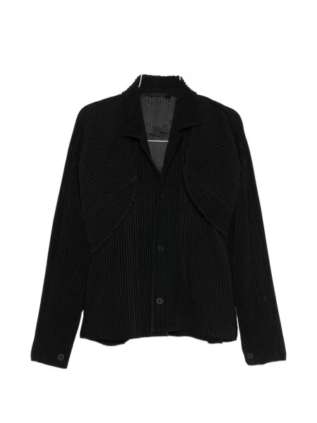 Plisované zkrácené sako Homme Plissé Issey Miyake černé