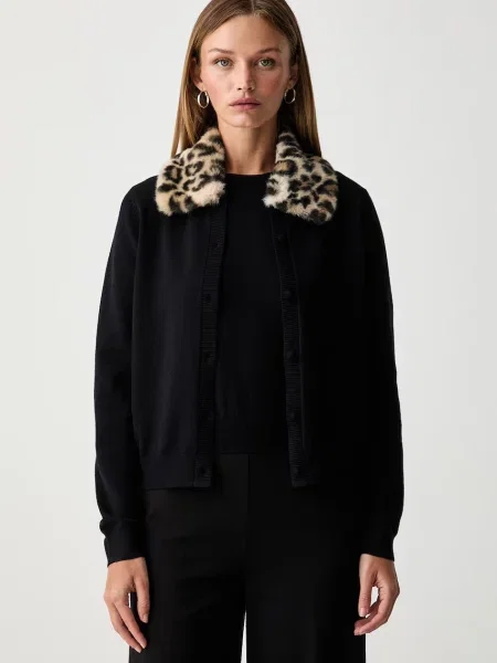 Twinset cardigan pentru femei cu vâscoză negru