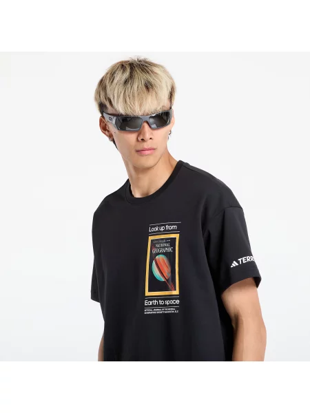 Спортна тениска adidas TERREX x National Geographic с принт черно