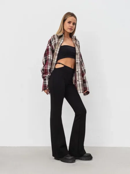 Romashka Лізер Штани повсякденні Віскоза/нейлон чорний