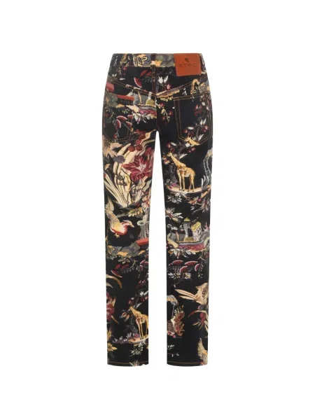 Дънки Etro с принт черно