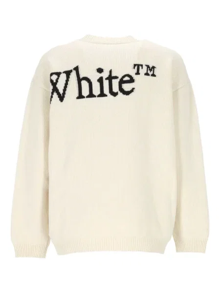 Pulover Off-white cu autograf alb