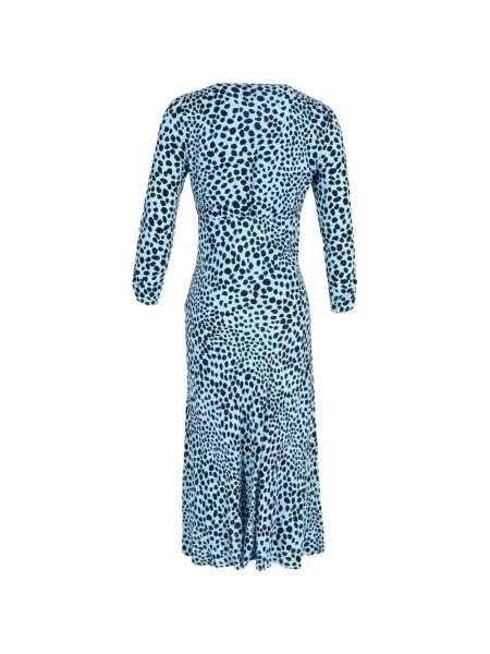 Rochie Rixo cu imagine cu model leopard albastru