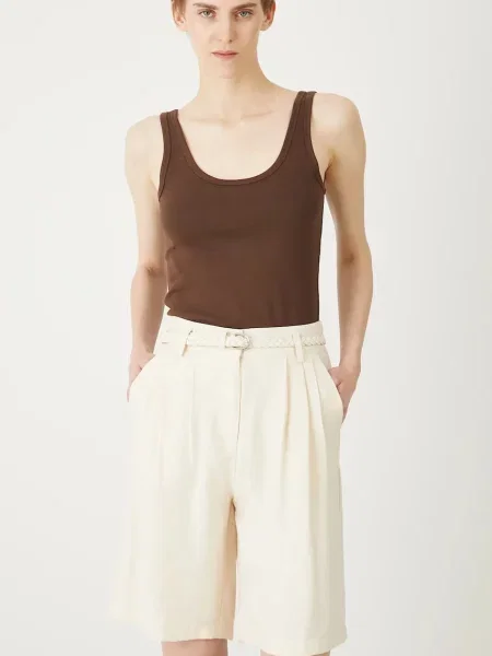 Medicine szorty gładkie high waist beżowy