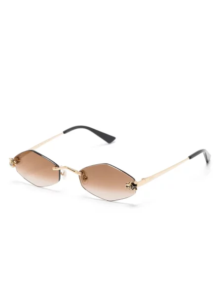 Saulės akiniai Cartier Eyewear su tigro raštu auksinė
