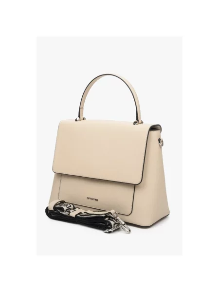 Трапеция кожаная сумка Cromia белая