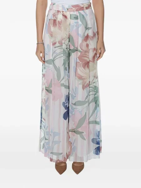 Pantaloni palazzo Ted Baker cu model floral cu imagine roz
