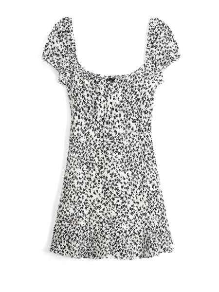 Bershka Rochie negru alb