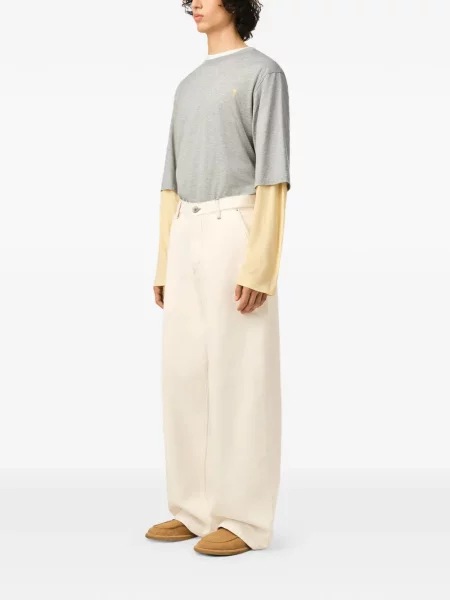 Pantaloni Ami Paris alb