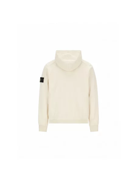 Bluza z kapturem Stone Island z kapturem z kamieniami biała