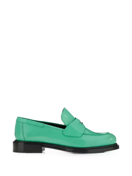 Pantofi loafer Ferragamo din piele cu bretele verde