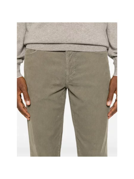 Spodnie Brunello Cucinelli sztruksowe z 5 kieszeniami brązowe