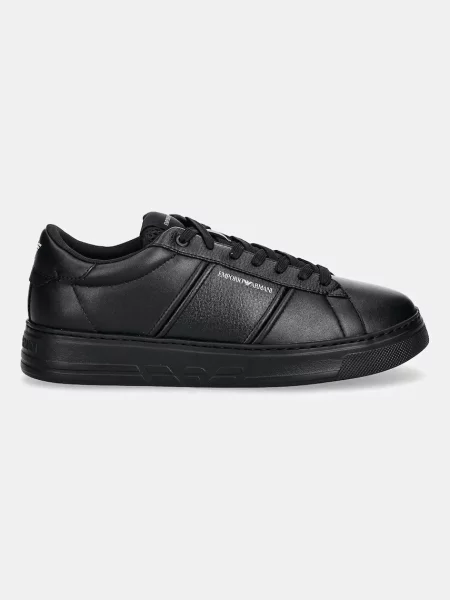 Шкіряні кросівки Emporio Armani чорний