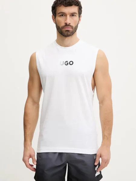 HUGO tricou de plajă RAY BEACH_TANK_LOOSE alb