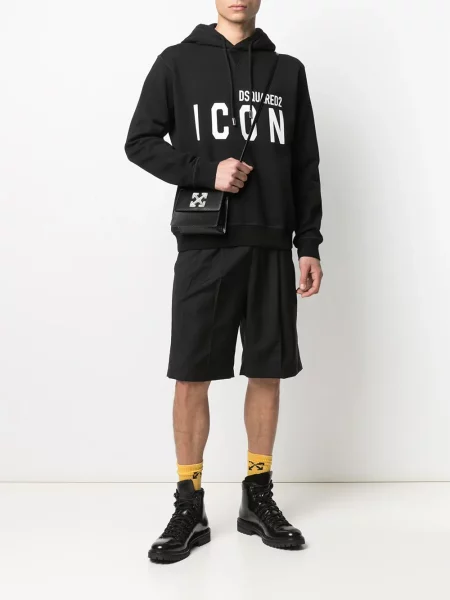 Hanorac cu glugă Dsquared2 cu imagine negru