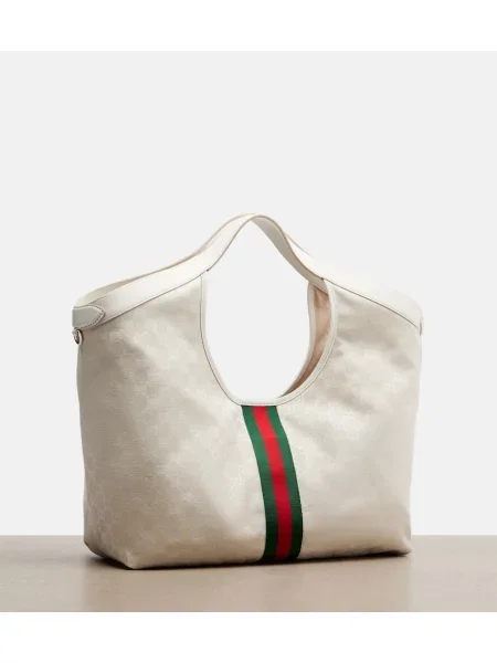 Geantă shopper Gucci din canvas alb