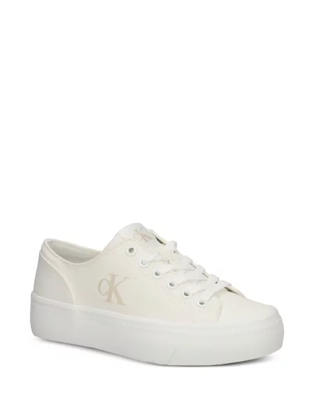 Sneakerși Calvin Klein cu autograf alb