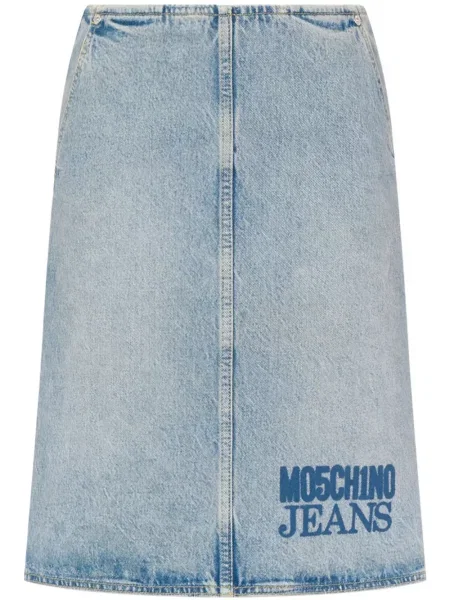Fustă din denim Moschino Jeans albastru