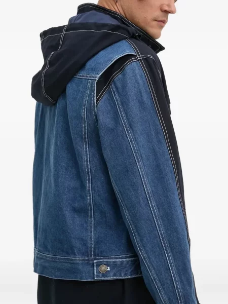 Geacă de blugi Desigual cu glugă negru