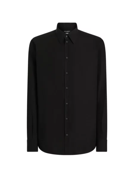 Cămașă Dolce & Gabbana din poplin negru