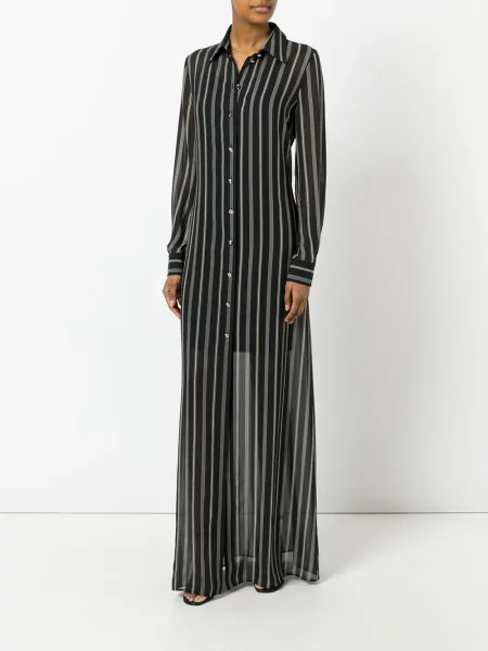 Rochie tip cămașă Lanvin cu dungi negru