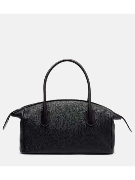 Geanta de piele The Row din piele negru