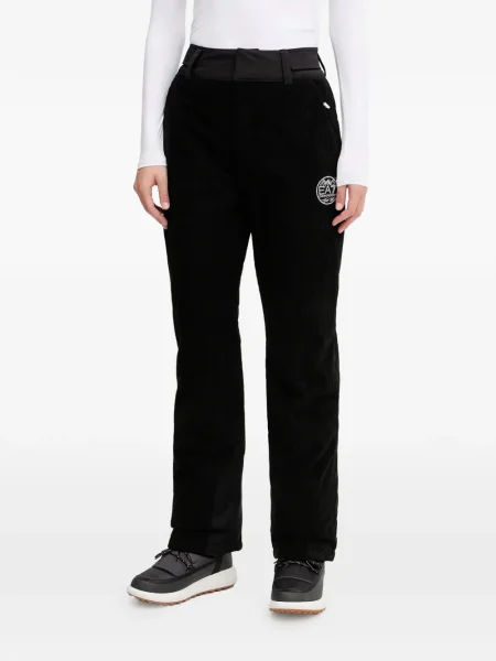 Pantaloni de trening Ea7 Emporio Armani de catifea cord negru