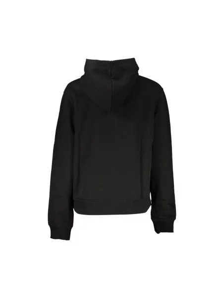 Haftowana bluza z kapturem Calvin Klein Jeans z kapturem z długim rękawem czarna