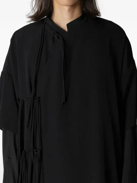 Košile Yohji Yamamoto s vázáním černá