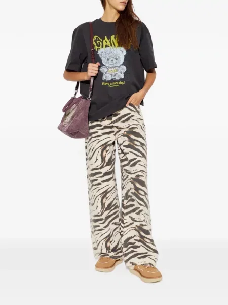 Tricou Ganni cu imagine gri