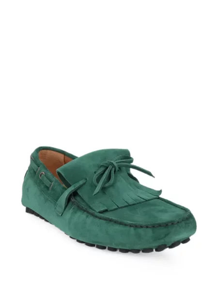 Pantofi loafer Doucal's din piele de căprioară verde