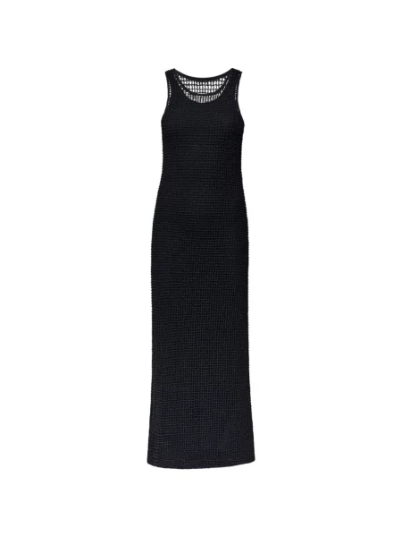 Rochie midi Another Tomorrow cu broderie negru
