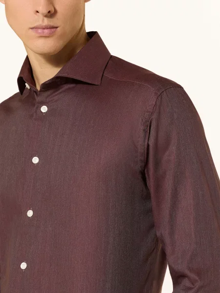 Eton Košile Slim Fit tmavě červená