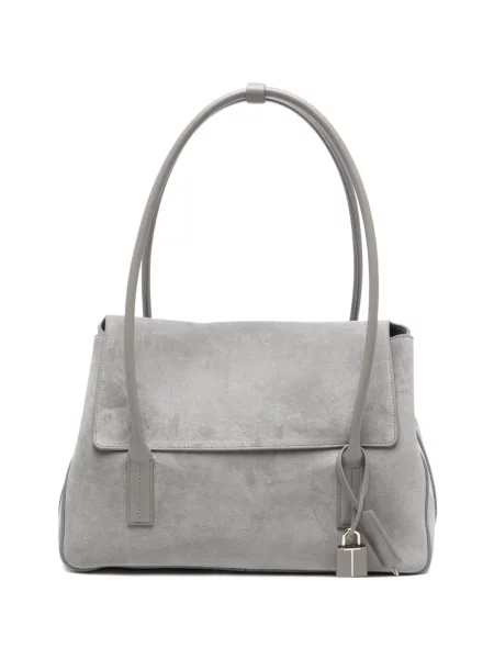 Geantă shopper Tom Ford din piele de căprioară gri