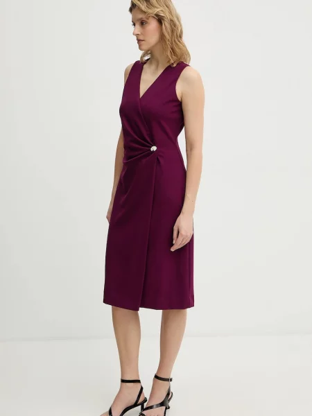 Calvin Klein sukienka mini prosta bordowy