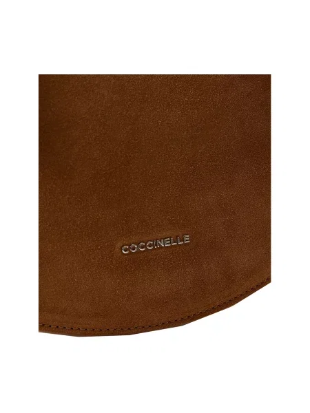 Semišová crossbody kabelka Coccinelle hnedá