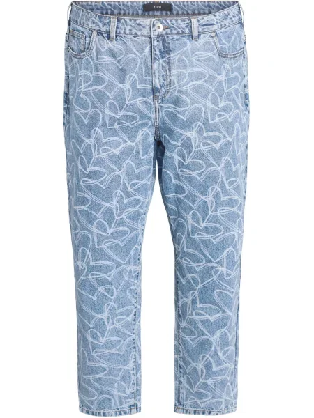 Zizzi Jeans Mille albastru deschis alb